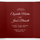 Hedendaagse Red Papercut Mandala bruiloft Drieluik Uitnodiging (Binnenkant midden)