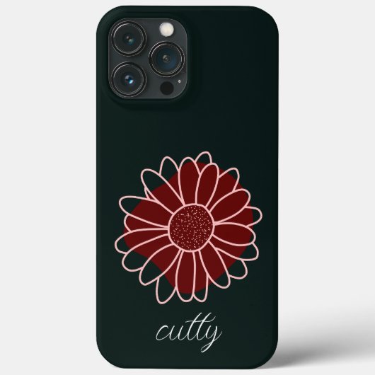 Hedendaagse rustieke donkergroene zonnebloem Case-Mate iPhone case (Achterkant)
