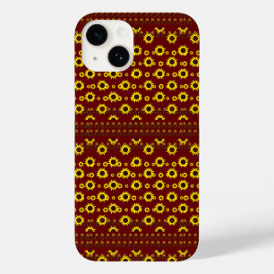 Hedendaagse rustieke zonnebloem patroon Case-Mate iPhone 14 hoesje