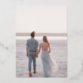 Hedendaagse Save the Date Roze Goud Echt Folie Uitnodiging (Achterkant)