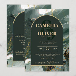 Hedendaagse Smaragdgroene Gouden Agaat Marmer BRUI Kaart