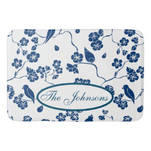 hedendaagse vogels en planten badmat