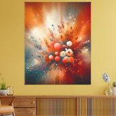 Hedendaagse warme bloemen canvas afdruk (Insitu (Woonkamer))