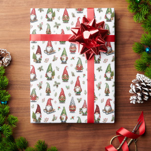 Hedendaagse Whimsical Kabouters voor de Feestdagen Cadeaupapier