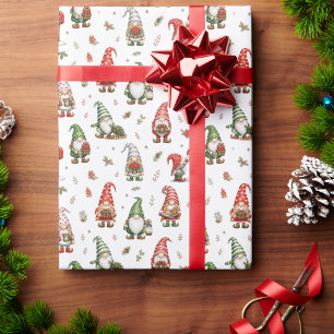 Hedendaagse Whimsical Kabouters voor de Feestdagen Cadeaupapier