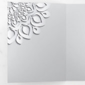 Hedendaagse White Papercut Mandala bruiloft Drieluik Uitnodiging (Binnenzijde eerst)