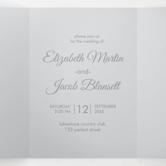 Hedendaagse White Papercut Mandala bruiloft Drieluik Uitnodiging (Binnenkant midden)