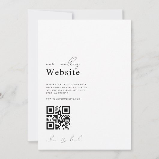 Hedendaagse witte QR-code All in One Trouwkaart Kaart (Achterkant)