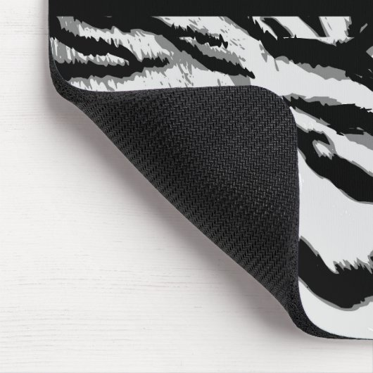 Hedendaagse Zebra Streep Zwart-wit Mousepad Muismat (Hoek)