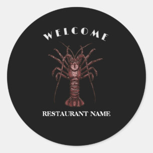 Hedendaagse zeevruchten welkom Lobster Restaurant Ronde Sticker