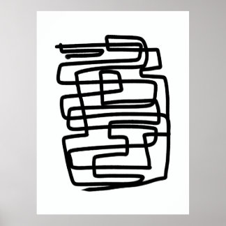 Hedendaagse zwart-wit simpele geometrische poster