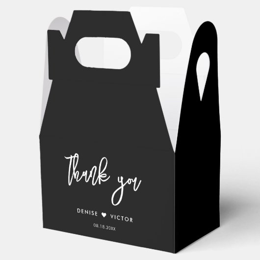 Hedendaagse zwarte bruiloft dank u bedankdoosjes (Geopend)