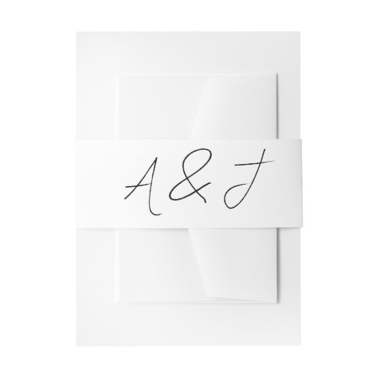 Hedendaagse zwarte bruiloft gunsten uitnodigingen wikkel (Voorkant Voorbeeld)