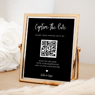 Hedendaagse zwarte bruiloft Vang het liefdesteken Poster