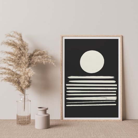 hedendaagse zwarte en witte Abstracte kunst Poster