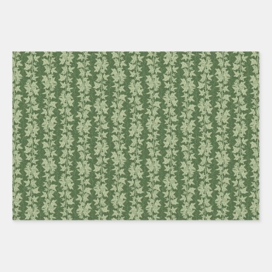 Hedera Ivy Vines - botanisch groen L_D patroon. Inpakpapier Vel (Voorkant)