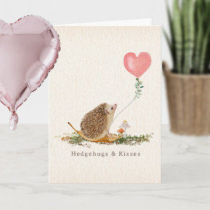 Hedge Hugs & Kisses Hedgehog Mushroom Valentijn Kaart