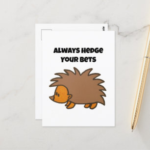 Hedge Uw Weddenschappen Hedgehog Grappige Gokken C Briefkaart