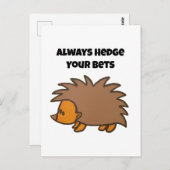 Hedge Uw Weddenschappen Hedgehog Grappige Gokken C Briefkaart (Voorkant / Achterkant)