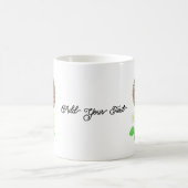 Hedgehog & Aardbeienbloemen gepersonaliseerd geluk Koffiemok (Center)