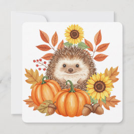Hedgehog and pumpkin thanksgiving card  kaart