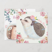 Hedgehog Baby Shower Invitation Feestdagenkaart (Voorkant / Achterkant)