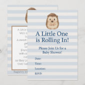 Hedgehog Baby shower Kaart (Voorkant / Achterkant)