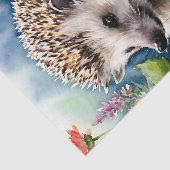 Hedgehog Bloemen Waterverf Portret Tissuepapier (Detail)