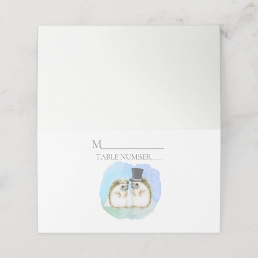 Hedgehog bruid bruidegom Schattigee bruiloft (Buitenkant ongevouwen)