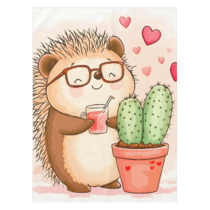 Hedgehog Cactus Cheers Waterverf Tafelkleed