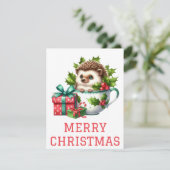 Hedgehog Christmas Card Feestdagenkaart (Staand voorkant)