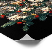 Hedgehog Christmas Tree Funny Hedgehog Xmas Poster (Hoek)