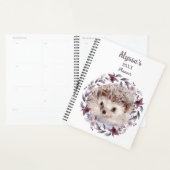 Hedgehog Cute Aquarelle Bébé Nom animal Calendrier (Devant avec enveloppe)
