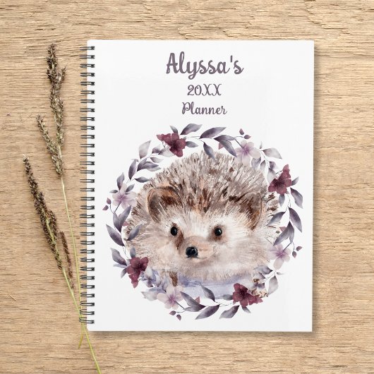 Hedgehog Cute Aquarelle Bébé Nom animal Calendrier