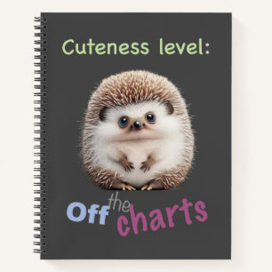 Hedgehog Cuteness Level Leuk Schattig Funny Quote Notitieboek