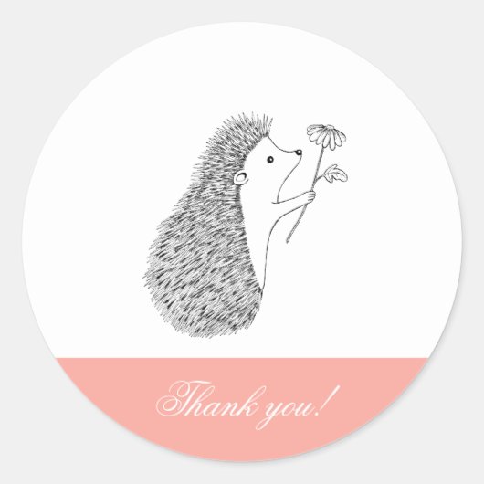 Hedgehog Dank u Stickers Aangepaste Schattigee Hed (Voorkant)