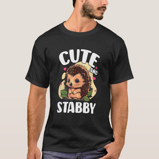 Hedgehog Design For Forest Animal Cute And Stabb T-shirt (Voorkant)