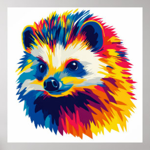 Hedgehog Dierenillustratie Aquarel Schilderen Poster