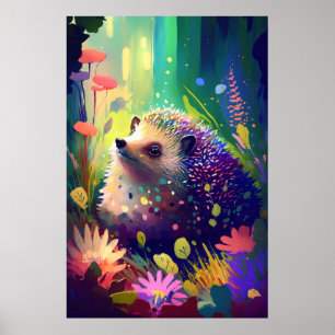 Hedgehog Dierenportret Schilderij Wildlife Outdoor Poster
