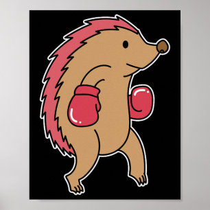 Hedgehog doet aan boksen poster