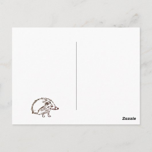 Hedgehog Drawing Custom Briefkaart (Achterkant)