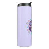 Hedgehog en bloemen thermosbeker (Gedraaid links)