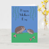 Hedgehog en kind Moederdag Kaart (Gele Bloem)