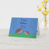 Hedgehog en kind Moederdag Kaart (Gele Bloem)