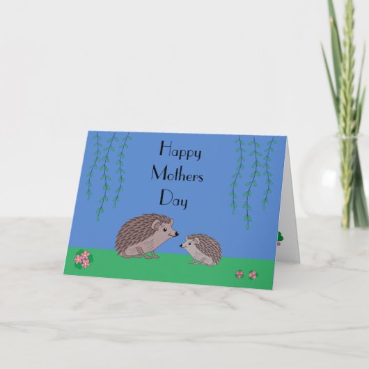 Hedgehog en kind Moederdag Kaart (Voorkant)
