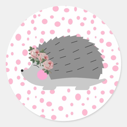 Hedgehog en Polka Dot Sticker (Voorkant)