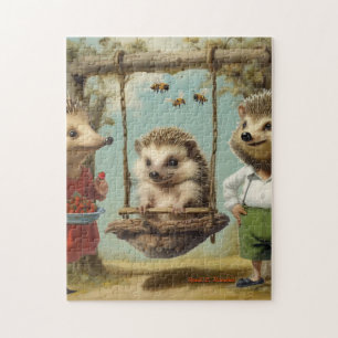 Hedgehog familie puzzel