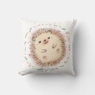Hedgehog & Flowers illustratie Kussen