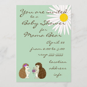 Hedgehog Gender Reveal Baby shower Kaart