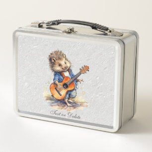 Hedgehog gitaar metalen lunchbox